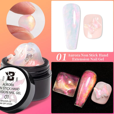 30g Dopamine Sequin Flexible 3D Gel Non Stick Hand Solid Extension Nail Gel Nude Pink White Extension Gel Rhinestone Glue Gel