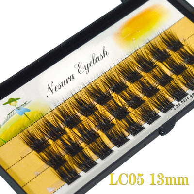 DIY Clusters Eyelash Extension, Dovetail, Segmented Lashes, 36 Volume, 3D Fluffy, Natural, Individual Bundles, LC02-7