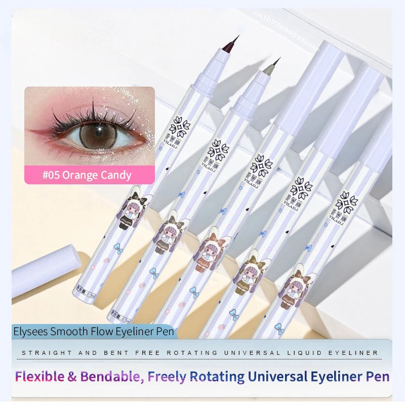 Slanting Ultra-thin Lower Eyelash Eyeliner Pen Liquid Waterproof Tea Grey Smooth Lying Silkworm Eyes Liner Pencil Makeup Tool