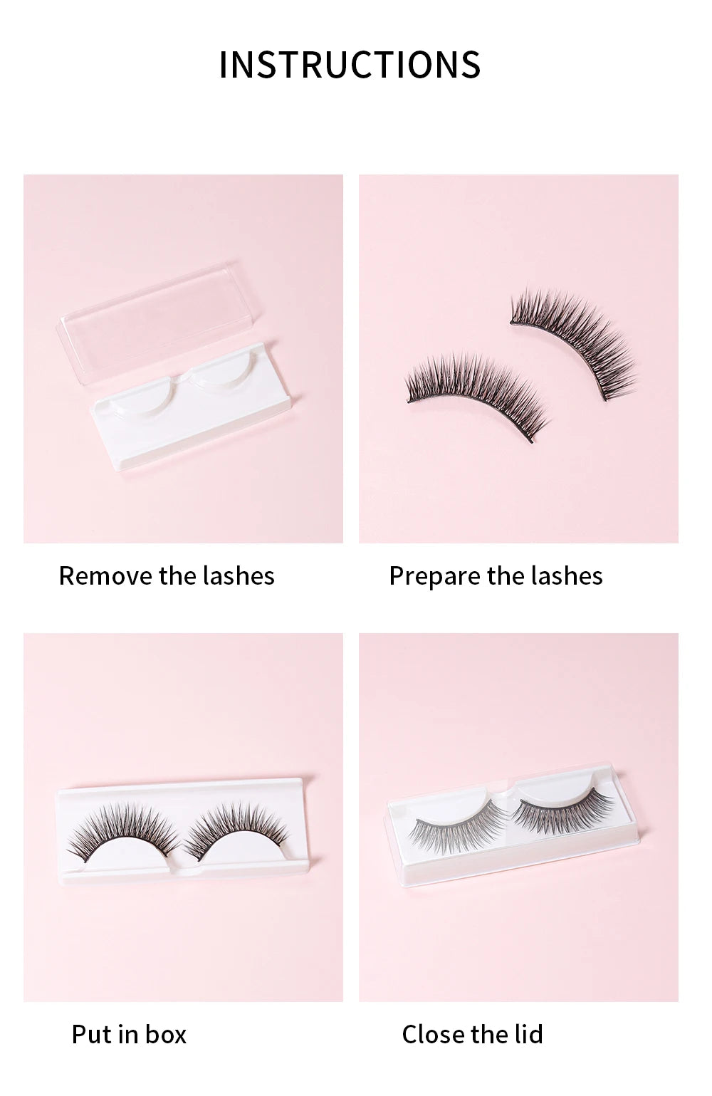 ANNAFRIS 50pcs Eyelashes Packaging Box False Lash Plastic Tray Holder Empty Storage Cover Mink Eyelash Display Box