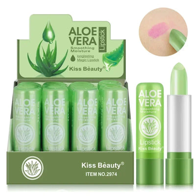 Temperature Change Aloe Vera Lip Balm Natural Lasting Moisturizing Anti-drying Lipstick Refreshing Non-sticky Lips Care Cosmetic