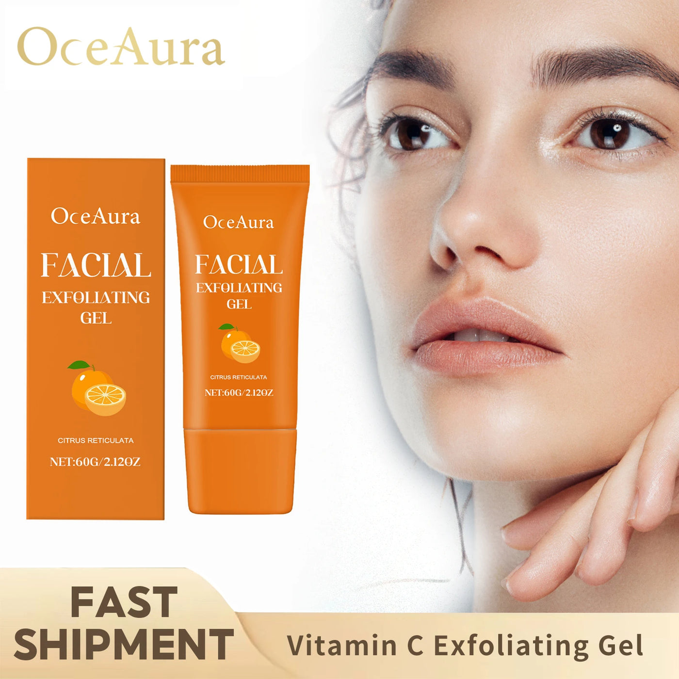 Vitamin C Exfoliating Gel Moisturizer Lighten Melanin Deep Cleansing Pore Facial Bleaching Remove Dark Spot Peeling Face Scrub