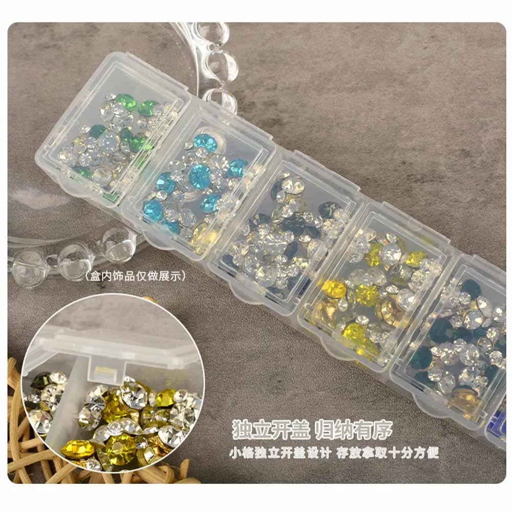 6/12/24grids Empty Clear Plastic Organizer Box Plastic Box Y2K Nail Art Rhnestone Storage /Container Tool For Nail Glitter R