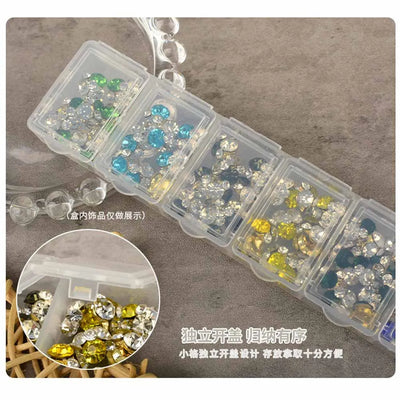 6/12/24grids Empty Clear Plastic Organizer Box Plastic Box Y2K Nail Art Rhnestone Storage /Container Tool For Nail Glitter R