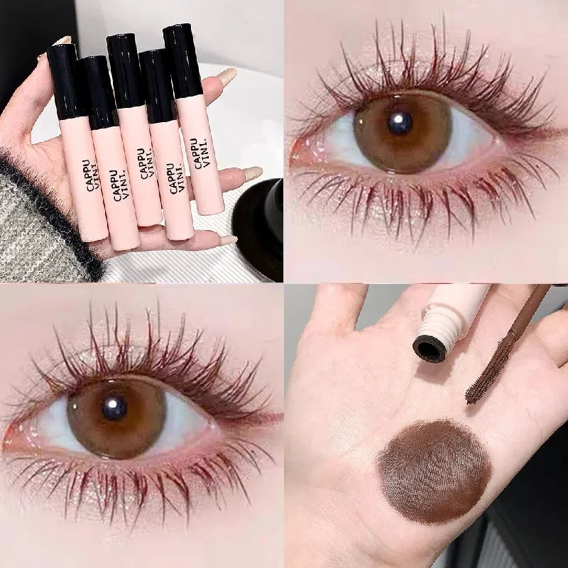 Waterproof Thick Lengthening Mascara 3D Fiber Lashes Black Brown Eyelash Extension Big Brush No Smudging Lasting Eye Cosmetics