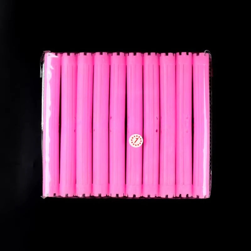 30pcs/set 16.5cm Length Hollow Cold Perm Rods with Rubberbands Extra Long Curler Bars Heatless Rollers Hairdresser Tools 1903