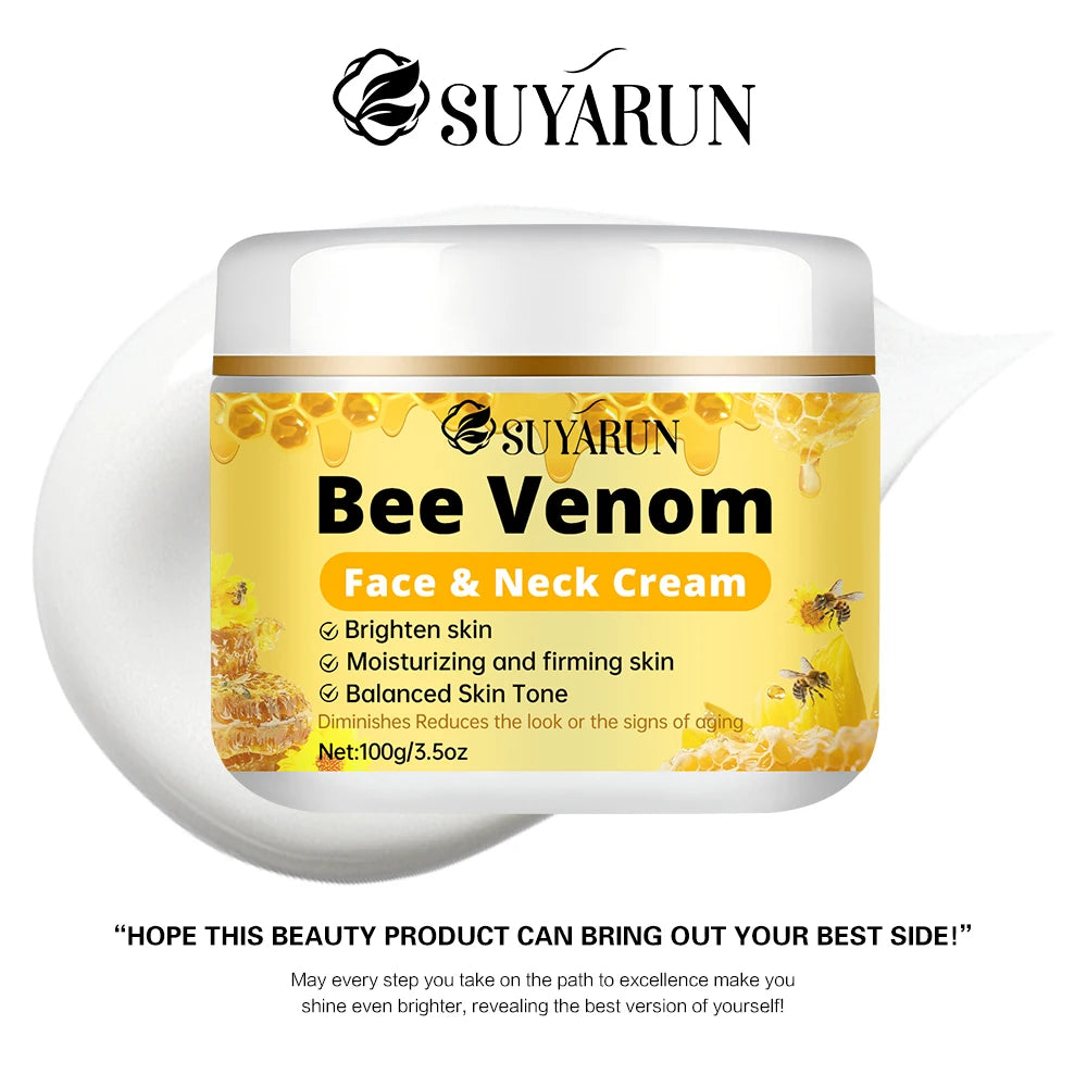 SUYARUN Premium Bee Venom Anti-Aging Face & Neck Cream - Firming Wrinkle Reduction, Deep Hydration Organic Formula.