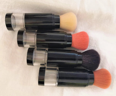 2 in 1 Foundation Brush Makeup Brush Empty Travel Blush with Refillable Loose Powder Bottle Jar Makeup Beauty Tools