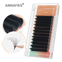ANNAFRIS 8-25mm Mixed Length Individual Mink Eyelash Extension Supplies Natural Matte Black Soft Russian Volume Lashes Maquiagem