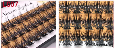 DIY Clusters Eyelash Extension, Dovetail, Segmented Lashes, 36 Volume, 3D Fluffy, Natural, Individual Bundles, LC02-7