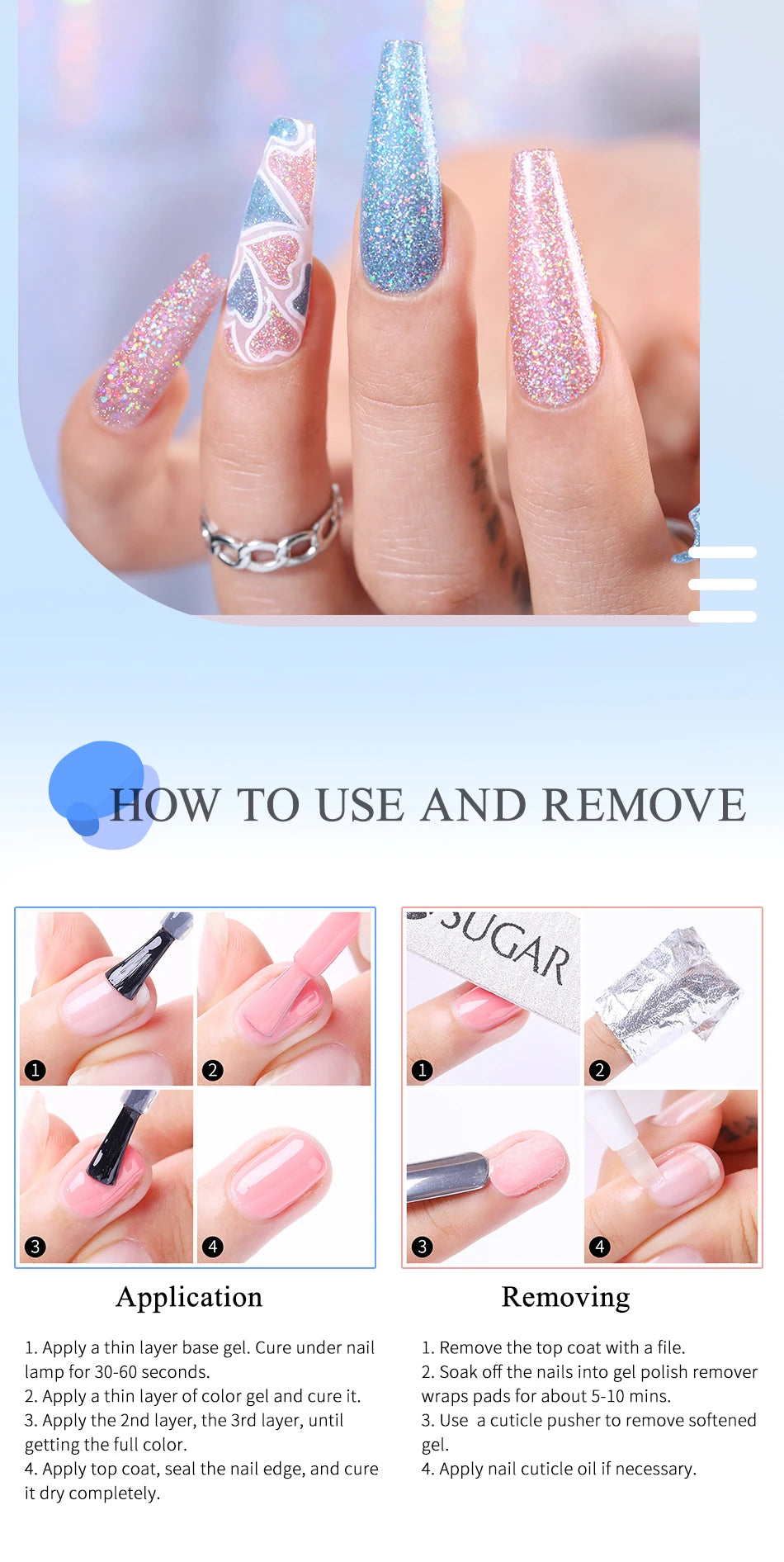 UR SUGAR 7ml Nude Pink Color Nail Gel Polish Semi Permanent Soak Off UV DIY Nail Art Gel Long Lasting Design Manicure Supplies