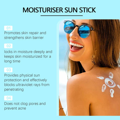Moisturiser Sun Stick SPF50+ Moisturizing Brightening Non-Greasy Waterproof Sweatproof Isolation Face Body Sunblock Stick