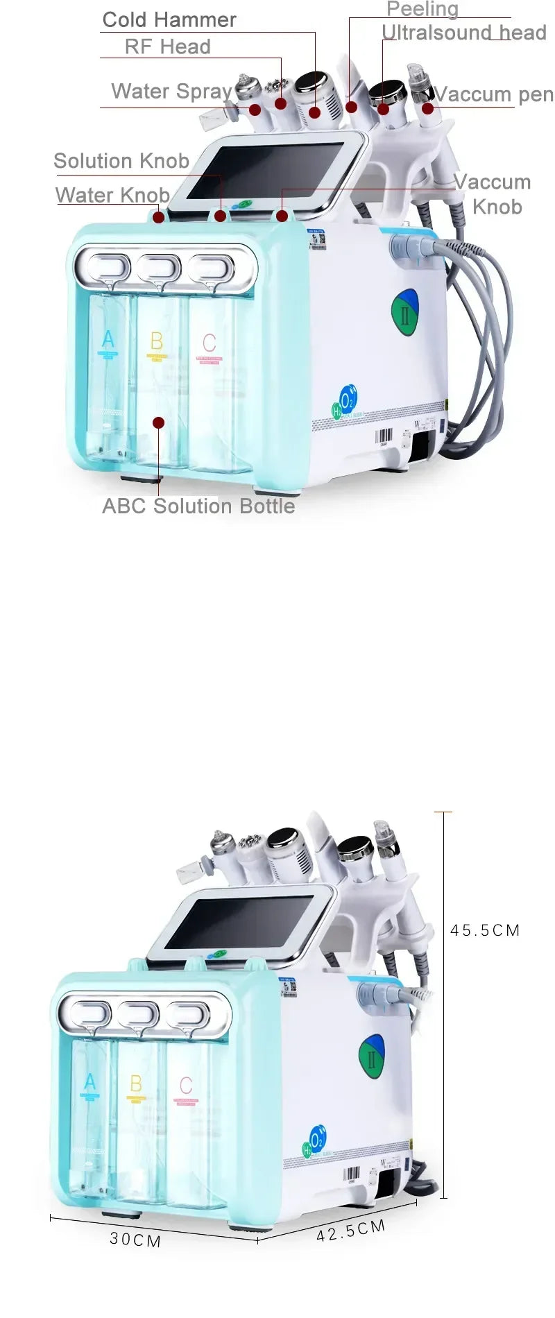 New Arrival! 7 In 1 H2O2 Water Oxygen Jet Peel Hydro Beauty Skin Cleansing Hydrofacial Machine Facial Machine Water Aqua Peeling