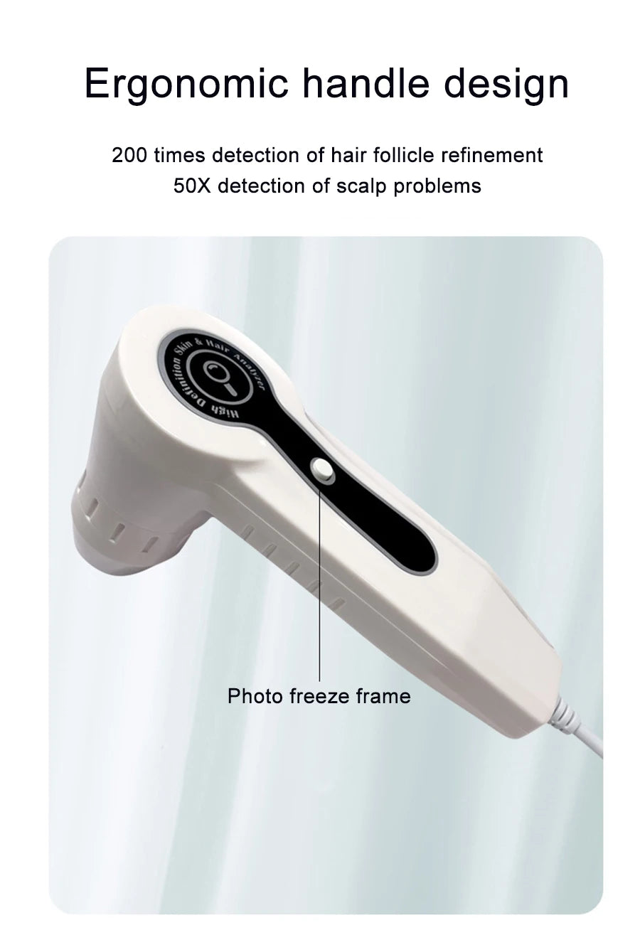 NEW 10 Inch LCD Skin&Hair Scalp Analyzer Detector Digital Microscope Magnifier Skin Hair Blackhead Follicle Detection 50X-200X