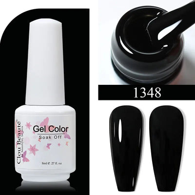 Clou Beaute 8ml Gel Polish Colorful Glitter UV Nail Gel Vernis Semi Permanent Glass Bottle Blue Green White Soak Off Gel Nail