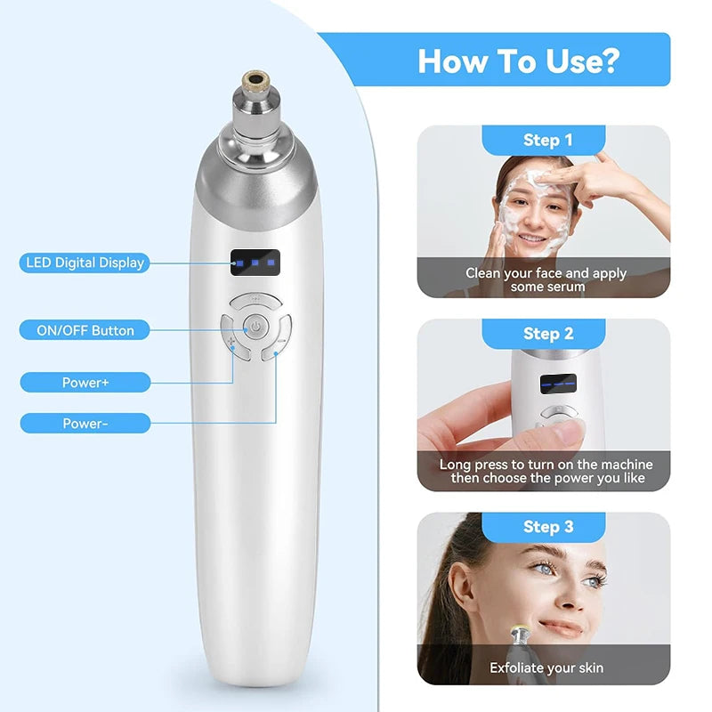 Protable Diamond Microdermabrasion Machine Handheld Blackhead Removal Facial Skin Care Beauty Device for Acne Scars