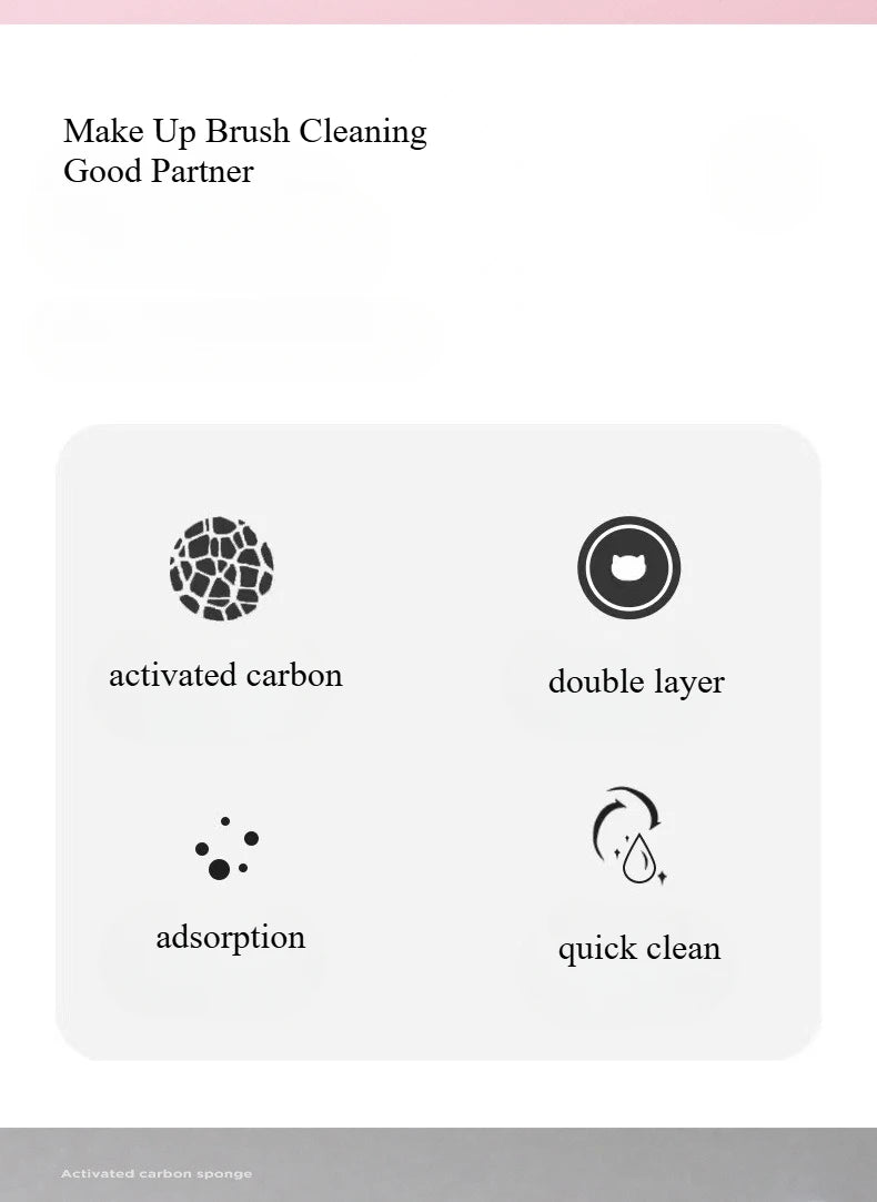 1 Piece Makeup Brush Cleaner Sponges Cosmetic Brush Drying Wash Eyeshadow Color Removal Portable Cleaning Case