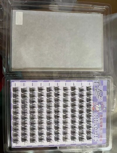 MJ 10 Rows of Large Capacity Glue-free False Eyelashes Single Cluster 10-12MM C-curled Natural Self-adhesive false Eyelashes