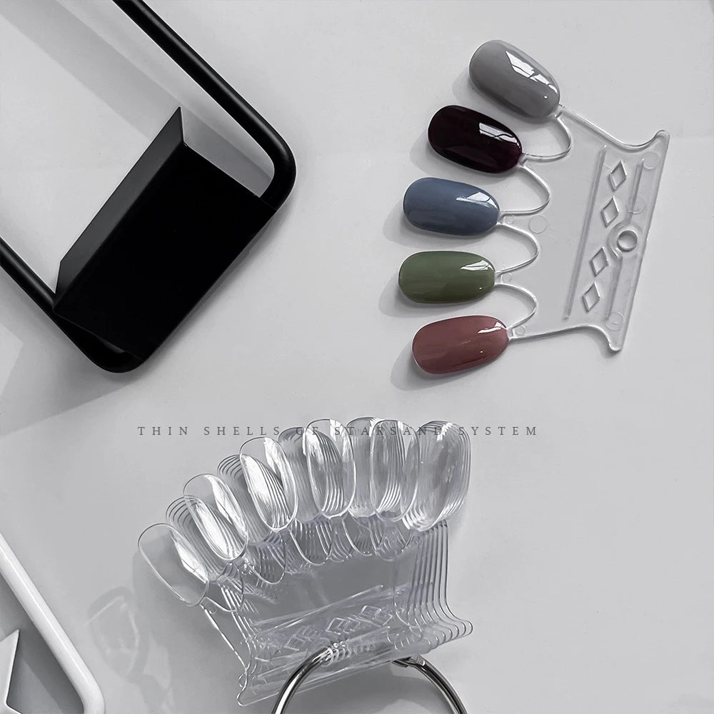 NEW Fan Shape Display False Nail Art Color Card Nail Art Tip Gel Polish Stand Template Sample Stand Nail Polish Practice Palette