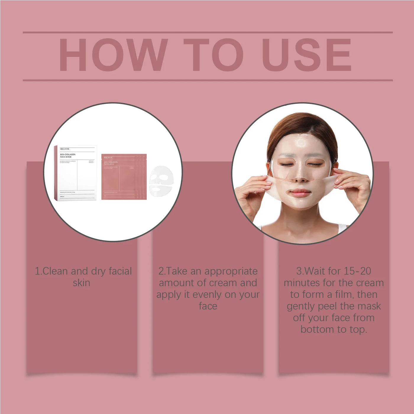 10/5/3pcs Bio Collagen Face Mask Shrink Pores Deep Hydrating Overnight Mask Moisturizing Refreshing Brightening Face Skin Care