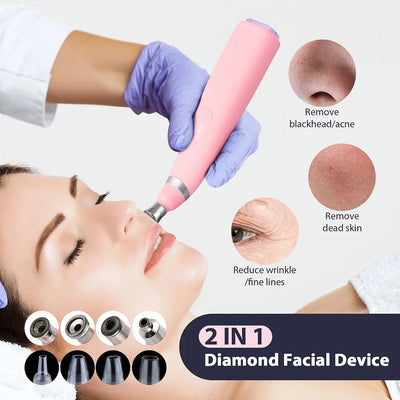 Portable Diamond Microdermabrasion Machine Facial Peeling Device Exfoliation Vacuum Blackhead Remover With 4 Diamond Peeling Tip