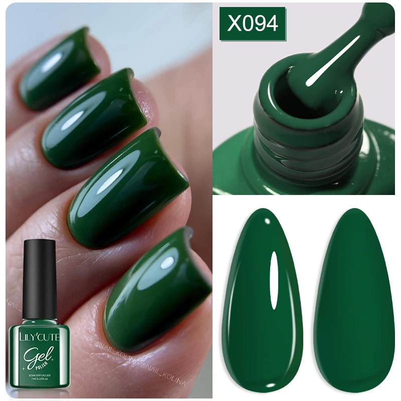 LILYCUTE 7ml Fluorescent Crackle Gel Nail Polish Summer Neon Red Green Vernis Semi Permanent UV Gel Nail Art Manicure For Nails