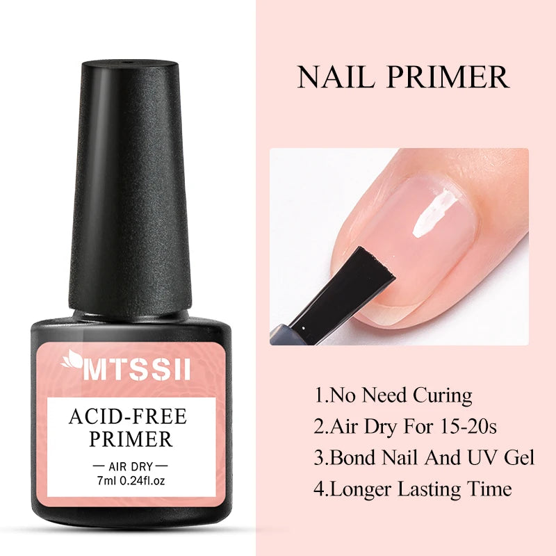 Mtssii 7ml Nail-Primer Prep Dehydrator Gel Nail Polish No Need Of UV LED Lamp Base Top Coat Nail Art Varnish Manicure