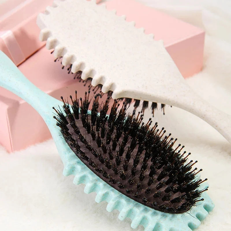 Curls Define Styling Brush Tangled Boar Bristle Hair Comb Boar Bristle Detangling Hair Brush Shaping Defining Hair Styling Tools