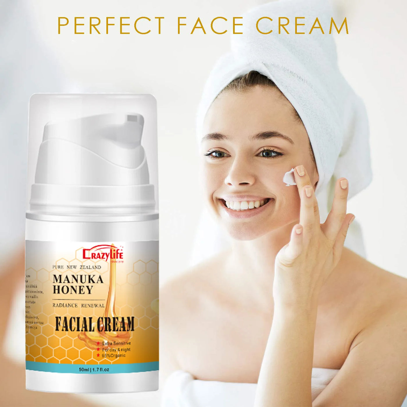 50ml NewZealand Bee Venom Honey Facial Cream Firming Lifting Skin Treatment Facial Cream Calming Night Cream