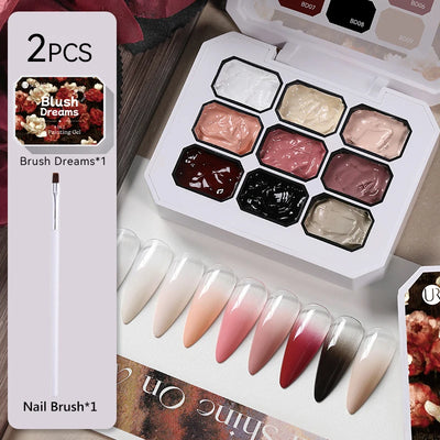 UR SUGAR 9 Colors 4 In 1 Pat Painting Gel Y2K Gradient Blush Color Semi Permanent Soak Off UV&LED Gel Nail Art Creation Salon DI