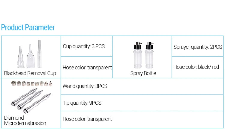 3 IN 1 Diamond Microdermabrasion hydra diamond Beauty Machine Water Spray Suction Blackhead Exfoliation Face Peeling Skin Tools