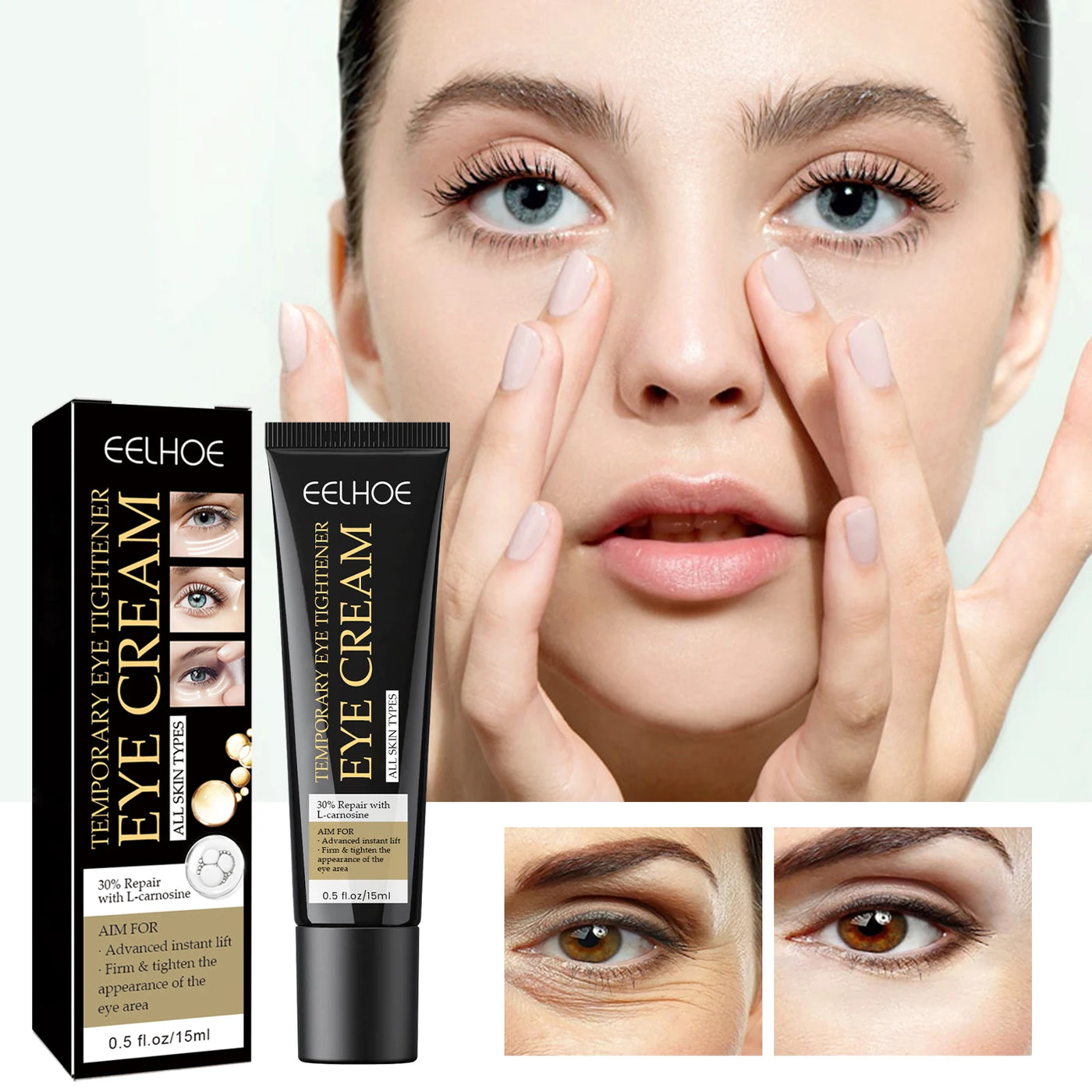 EELHOE Eye Firming Cream for Dark Circles Removal Anti Bags Under the Eyes Moisturizing Eye Contour Nourishing Eye Repair Cream