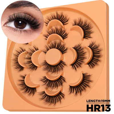 GROINNEYA 3D Fluffy False Eyelashes Look Soft Cat Eye Eyelashes Cosmetics Thick Curled Mink Eyelashes lashes Extension  Makeup