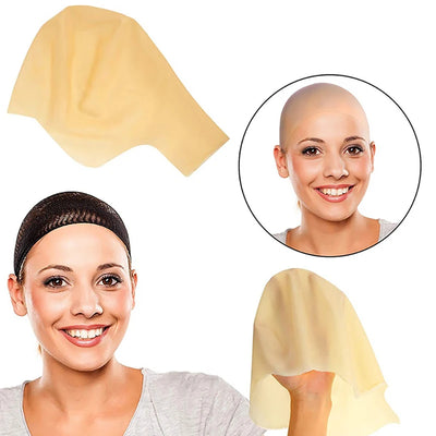 1Pc Universal 58cm Width Funny Latex Skin Fake Bald Head Unisex Fancy Movie Party Dress Skinhead Wig Cap Hat Hairpiece Accessory