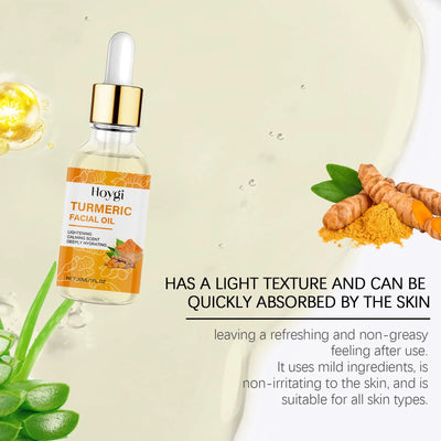 Turmeric Facial Essence Oil Nourishing Brightening Fade Dark Spot Skin Care Smoothing Firming Glowing Complexion Moisturizing