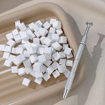 Mini Square Nail Art Sponge 4 Claws Metal Grabber Pen Nail Sponge Manicure Tools Gradient Brush Glitter Powder Dotting Pen