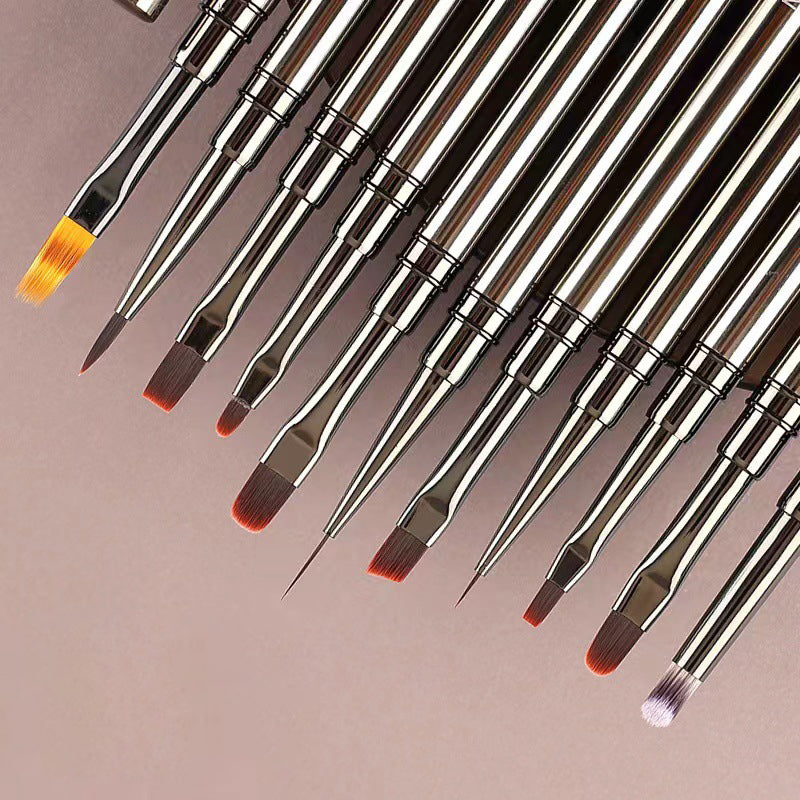 BORN PRETTY Nail Liner Brush DIY Drawing Painting Flower Line Stripes Pen Metal Handle UV Gel Nail Art Brushes Manicure Tool