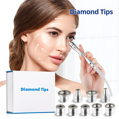 9 Tips 3 Wands Diamond Dermabrasion Accessory Tips For Facial Skin Peeling Blackhead Remover Face Care Beauty