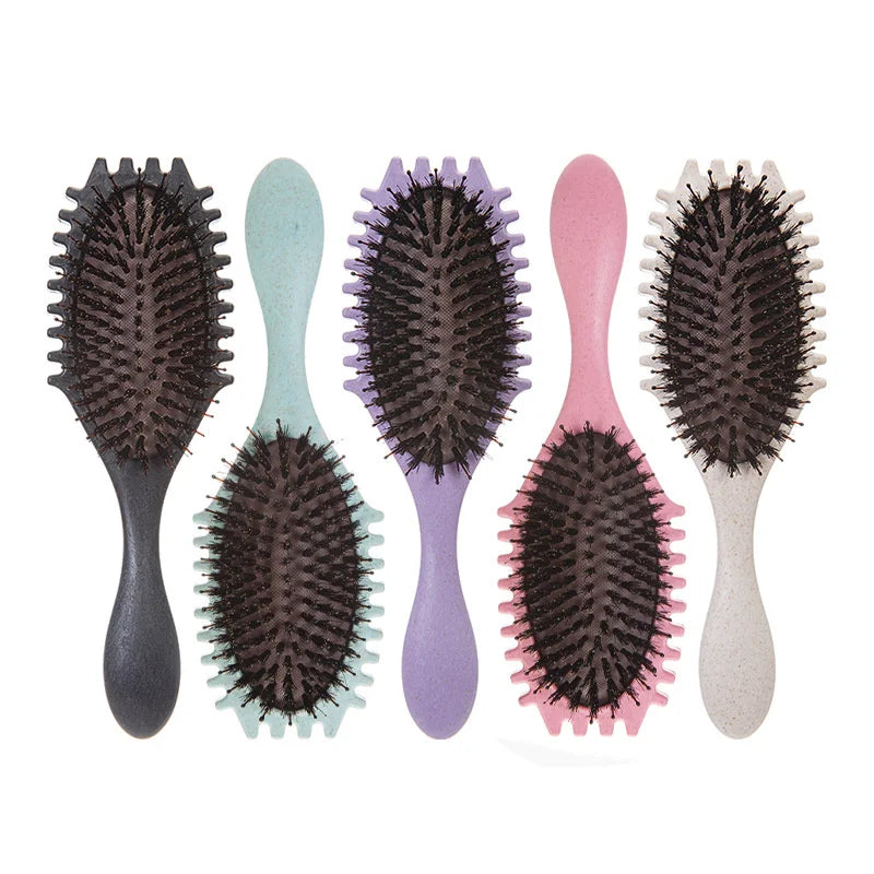 Curls Define Styling Brush Tangled Boar Bristle Hair Comb Boar Bristle Detangling Hair Brush Shaping Defining Hair Styling Tools