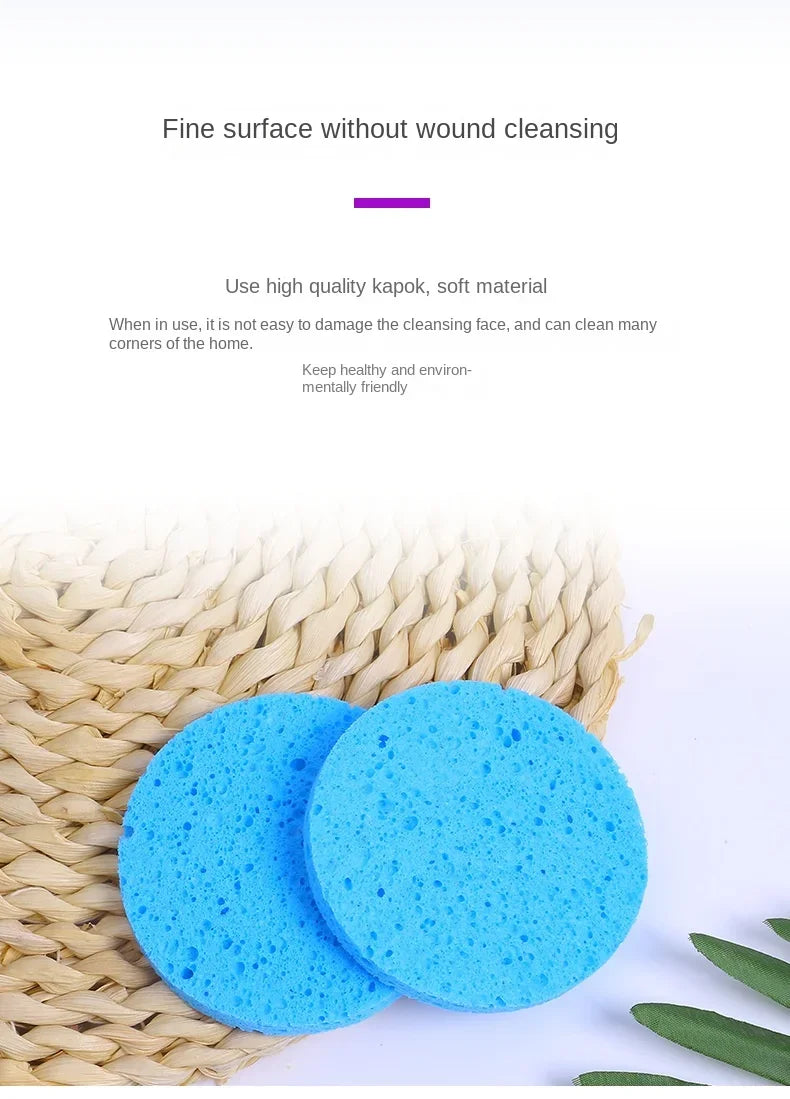 5-10pcs Face Round Makeup Remover Tools Wood Pulp Makeup Beauty Sponge Cellulose Compress Cosmetic Puff Facial Washing Sponge