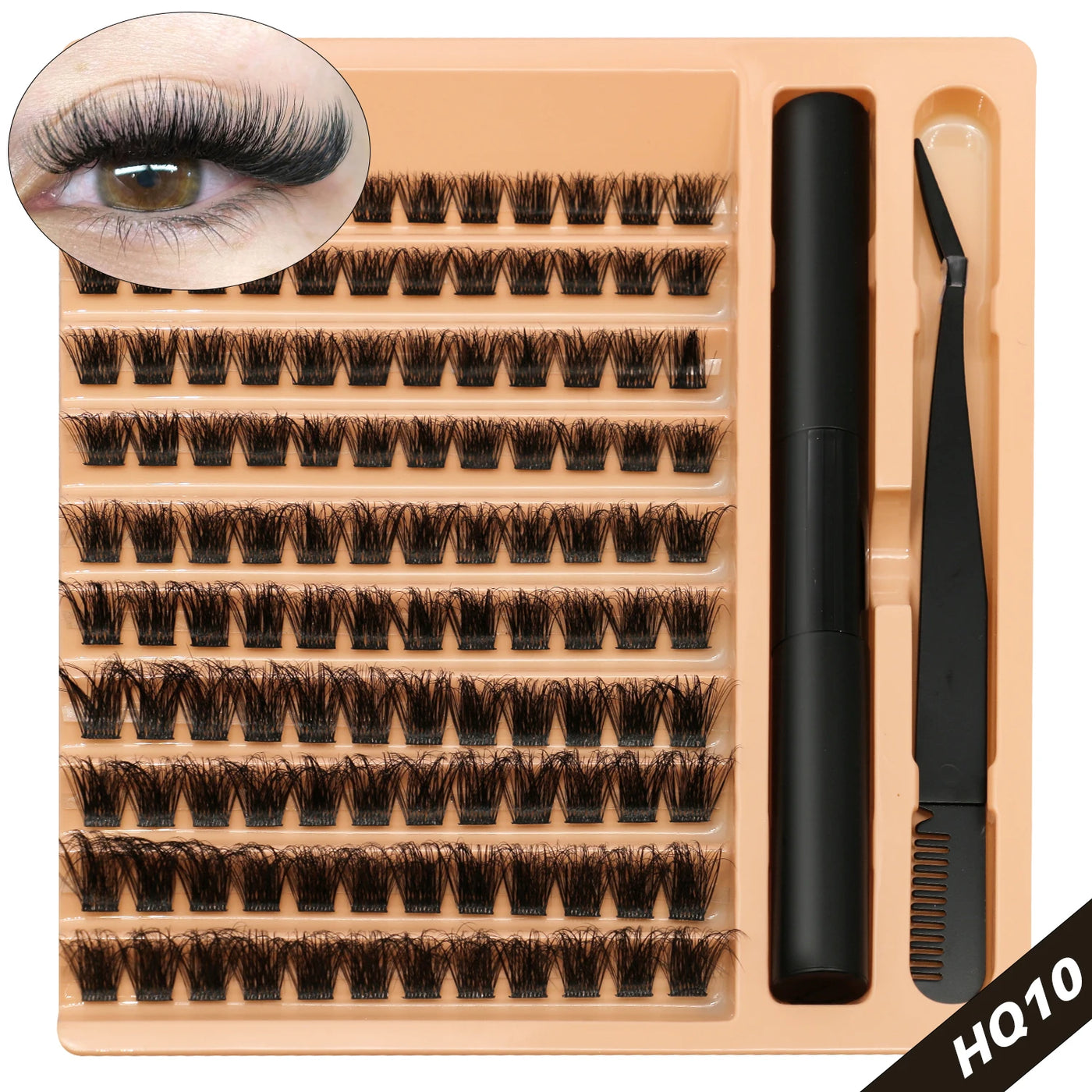 Lash Clusters Set DIY Eyelash Extension Kit Individual False Eyelashes Lash Clusters Bond and Seal and Lash Applicato Makeup