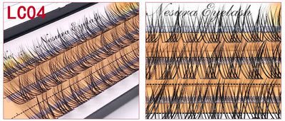 DIY Clusters Eyelash Extension, Dovetail, Segmented Lashes, 36 Volume, 3D Fluffy, Natural, Individual Bundles, LC02-7