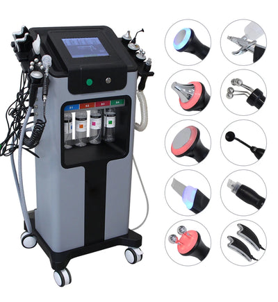 AOKO New10IN 1 Hydro Dermabrasion Aqua Peeling Ultrasound Facial Care Oxygen Injection Skin Rejuvenation Whiting Beauty Machine