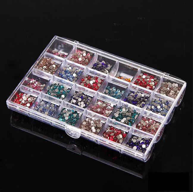 6/12/24grids Empty Clear Plastic Organizer Box Plastic Box Y2K Nail Art Rhnestone Storage /Container Tool For Nail Glitter R