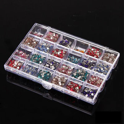 6/12/24grids Empty Clear Plastic Organizer Box Plastic Box Y2K Nail Art Rhnestone Storage /Container Tool For Nail Glitter R
