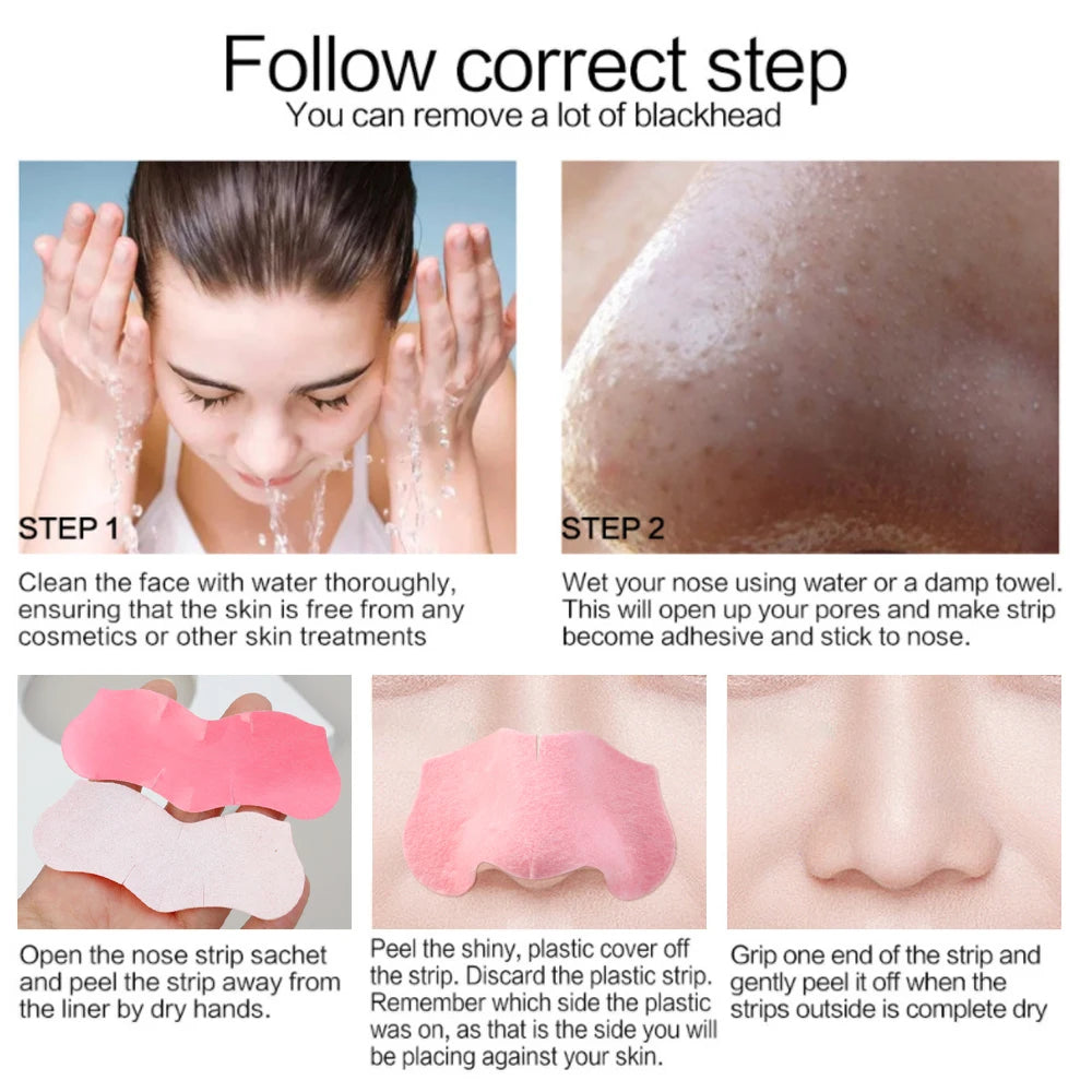 Peel Off Nose Blackhead Remover Mask Deep Cleansing Shrink Pore Acne Treatment Strips Nose Patches Face Skin Care Beauty Tools