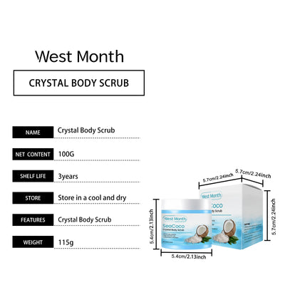 Coconut Body Scrub Exfoliating Remove Dead Skin Fading Dark Spots Softening Brightening Smoothing Cleansing Sea Salt Body Scrub