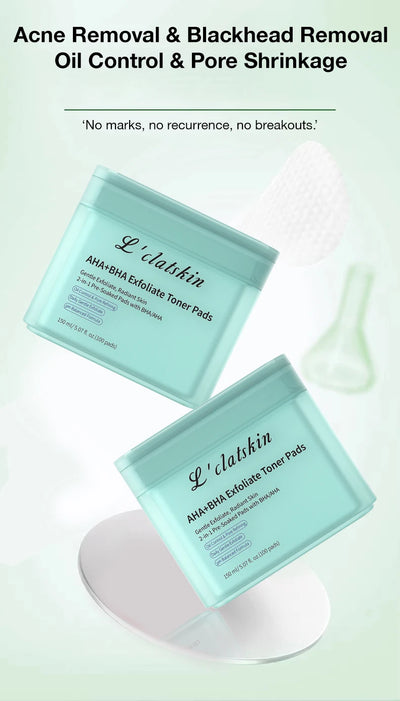 Pore Clear Exfoliation AHA+BHA Exfoliating Pads Skin Moisturizing Gentle Exfoliation Deep Cleansing Exfoliating Pads