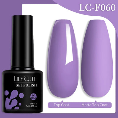 Lilycute Auroras Effect Gel Nail Polish Top Coat Summer Purple Spar Glitter Laser Semi Permanent Soak Off Nail Art Gel Varnish