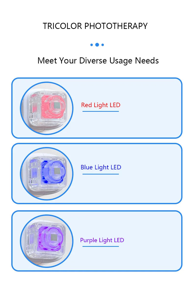 Nano Microneedling Pen Facial Skin Care Product Absorbs Device LED Light Photon Vibration Face Massager Mesogun Serum Applicator